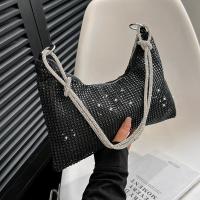 PU Leather & Rhinestone & Polyester Shoulder Bag soft surface PC