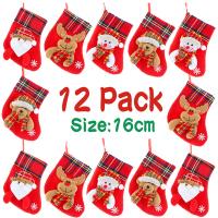 Polyester Christmas Tree Hanging Decoration twelve piece & christmas design red Set