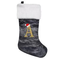 Tuch Weihnachtsdekoration Socken, unterschiedliches Muster zur Auswahl, Grau,  Stück