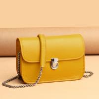 Cowhide Box Bag Crossbody Bag with chain Lichee Grain PC