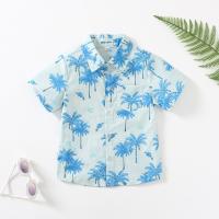 Cotton Slim Boy Shirt printed Others blue PC