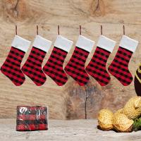 Cloth Creative Christmas Decoration Stocking for home decoration & christmas design printed plaid PC