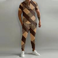 Polyester Mannen Casual Set Broek & Boven Afgedrukt ander keuzepatroon meer kleuren naar keuze Instellen