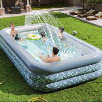 PVC Inflatable Pool portable printed gray PC