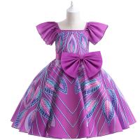 Polyester Princess Girl One-piece Dress purple PC