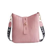 PU Leather Bucket Bag Shoulder Bag large capacity crocodile grain PC