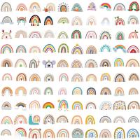 Druckempfindlicher Klebstoff & Pvc Dekorative Aufkleber, Regenbogen-Muster, gemischte Farben, 100Pcs/Tasche,  Tasche