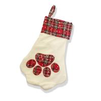 Plush Christmas Decoration Stocking for home decoration & christmas design plaid mixed colors PC