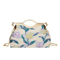 Doek & Metalen Clutch Tas Bloemen meer kleuren naar keuze stuk