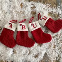 Knitted Christmas Decoration Stocking christmas design red PC