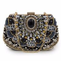 Metalen & Polyester Clutch Tas Zwarte stuk