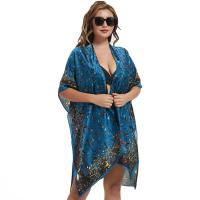 Polyester Swimming Cover Ups Imprimé Frissons Bleu pièce