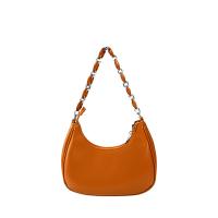 PU Leather Shoulder Bag soft surface & attached with hanging strap Solid PC