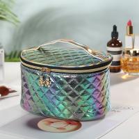 PU Leather Laser Cosmetic Bag large capacity Argyle PC