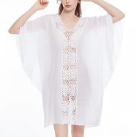 Polyester Swimming Cover Ups see through look & loose & hollow patchwork : PC