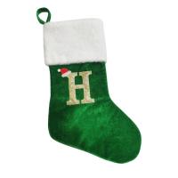 Cloth Christmas Decoration Stocking christmas design green PC