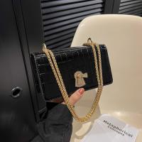 PU Leather Box Bag Crossbody Bag with chain Stone Grain PC