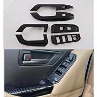 For Toyota  13 LAND CRUISER Window Control Switch Panel Cover six piece  Carbon Fibre texture Sold By Set