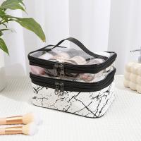 Woollen Cloth Cosmetic Bag large capacity & double layer & waterproof Stone Grain PC