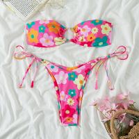 Polyester Bikini Imprimé Floral plus de couleurs pour le choix Ensemble