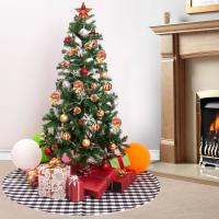 Lijm gebonden stof Kerstboom rok Plaid wit en zwart stuk