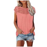 Polyester T-shirts femmes à manches courtes Patchwork Solide plus de couleurs pour le choix pièce