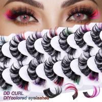 Chemical Fiber False Eyelashes seven piece multi-colored Set