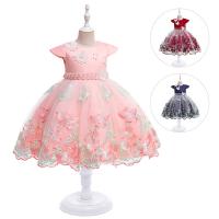 Cotton Slim & Princess Girl One-piece Dress large hem design patchwork Solid PC