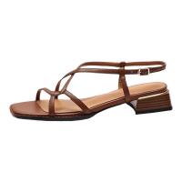 Mikrofaser PU Kunstleder & Gummi Frauen Sandalen, Patchwork, Solide, mehr Farben zur Auswahl,  Paar