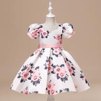 Polyester Princess Girl One-piece Dress printed PC