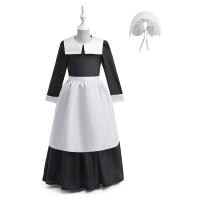 Polyester Ensemble de maid d’enfants blanc et noir Ensemble