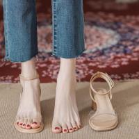 Microvezel PU synthetisch leer & Rubber Vrouwen Sandalen Lappendeken Solide meer kleuren naar keuze Paar