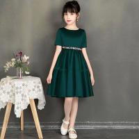 Polyester Princess & Ball Gown Girl One-piece Dress patchwork Solid PC