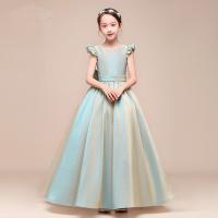 Polyester Princess & Ball Gown Girl One-piece Dress patchwork Solid PC