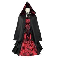 Polyester Vrouwen Halloween Cosplay Kostuum rood en zwart Instellen