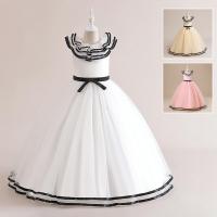 Polyester Slim & Princess Girl One-piece Dress large hem design patchwork Solid PC