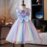 Poliéster Vestido de una sola pieza de la muchacha, floral, más colores para elegir,  trozo