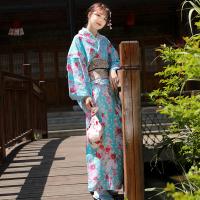 Poliestere Kimono kostým set Kimono kostým & Gürtel Stampato Třes Blu kus