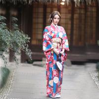 Poliestere Kimono kostým set Kimono kostým & Gürtel Stampato Třes Rosso kus