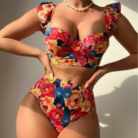 Spandex & Polyester Tankinis Set, Gedruckt, Floral, mehrfarbig,  Festgelegt