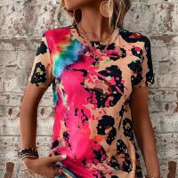 Polyester Women Short Sleeve T-Shirts & sweat absorption & loose & breathable printed PC