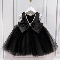 Polyester Mädchen einteiliges Kleid, Schwarz,  Stück