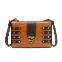 PU Leather Box Bag Shoulder Bag contrast color PC