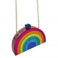 Acryl & Polyester Crossbody Tas regenboogpatroon veelkleurig stuk