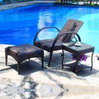 Metal & PE Plastic adjustable Foldable Sun Lounger brown PC