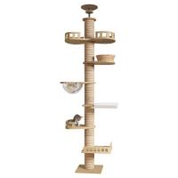 Wood & Jute Space Capsule & adjustable Cat Climbing Frame hardwearing Solid PC