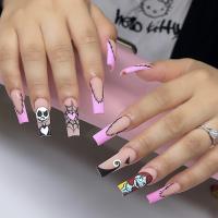 Kunststoff Fake Nails, Cartoon, mehrfarbig,  Festgelegt