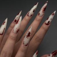 El plastico Uñas postizas, rojo y blanco,  Conjunto