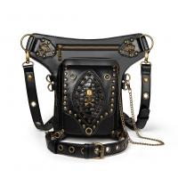 PU Leather Multifunction Shoulder Bag studded skull pattern black PC