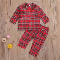 Coton Ensemble de pyjama pour enfants Pantalon & Retour au début Plaid Rouge Ensemble